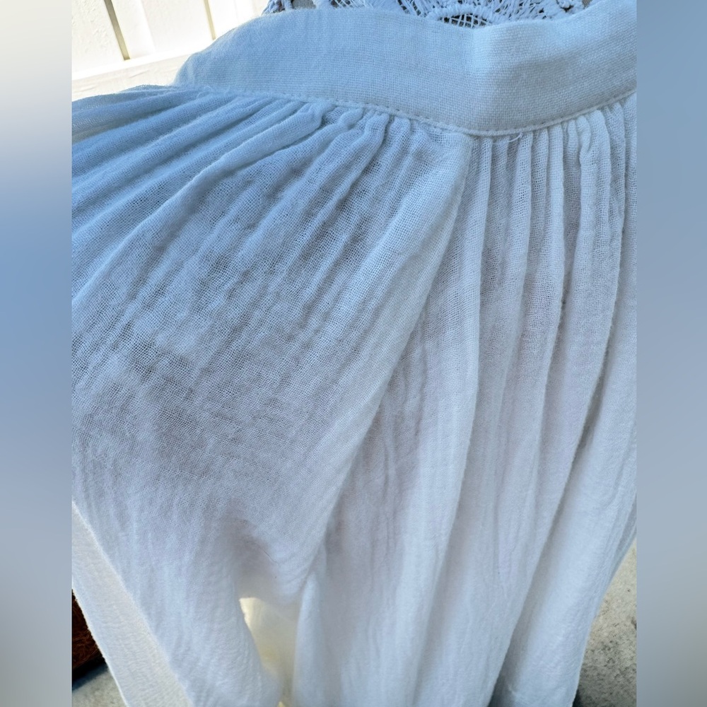 H & M White Gauze Maxi Dress L - Picture 12 of 16